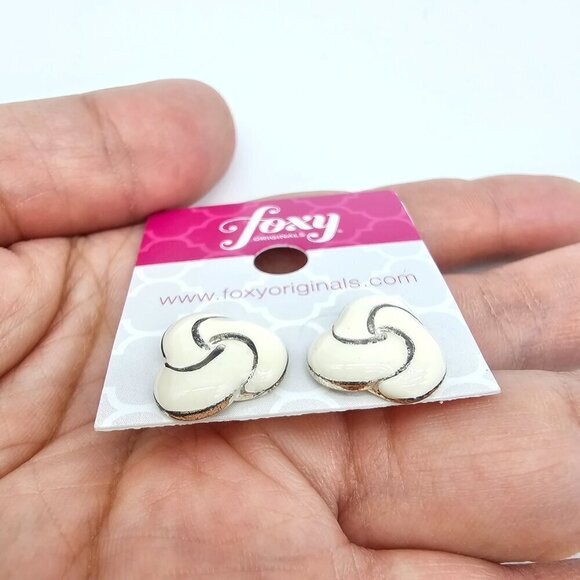 Women's Earrings White by Foxy Originals - Picture 6 of 7